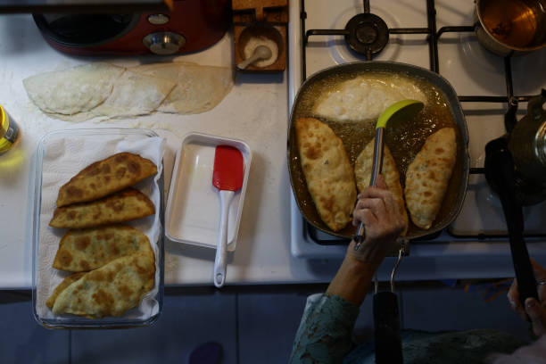 istock Curd and green onion leaves in Toasted Dough 1289669485