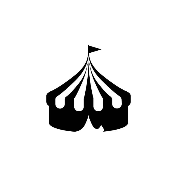 Circus tent vector icon. Isolated circus tent flat emoji, emoticon symbol - Vector Circus tent vector icon. Isolated circus tent flat emoji, emoticon symbol - Vector circus tent illustrations stock illustrations