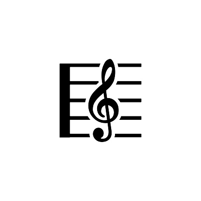 Musical score vector icon. Isolated musical score, clef note flat emoji, emoticon symbol - Vector