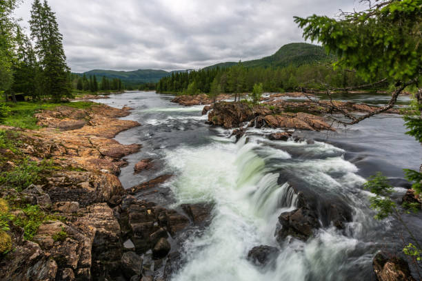 istock Beautiful landscape of the river with rapids, Norway 1289675421