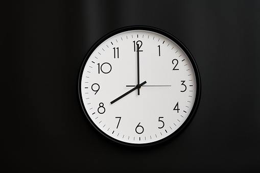 2 O'Clock clock face isolated on white background with clipping path.