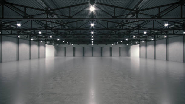 3D render of empty exhibition space. backdrop for exhibitions and events. Tile floor. Marketing mock up.