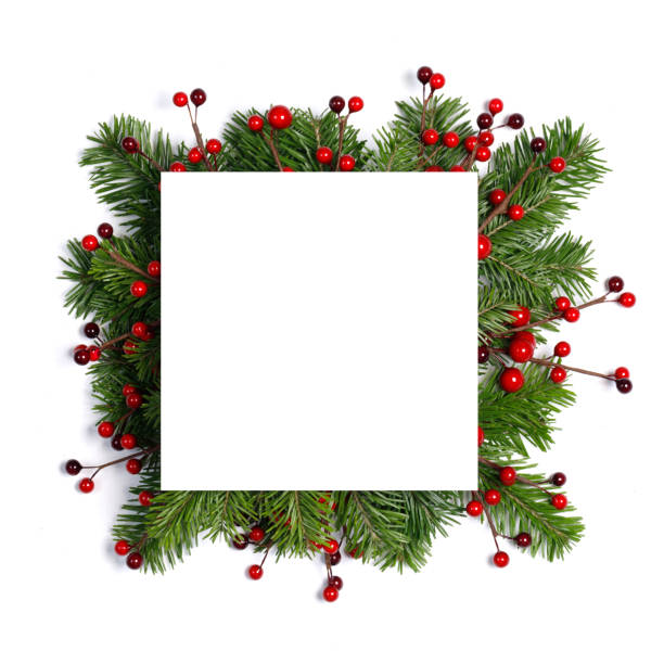 istock Christmas card and decor on white 1289681285