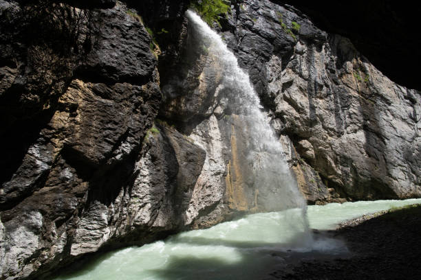 Aareschlucht, a section of the river Aare that carves through a limestone ridge near the town of Meiringen, in the Bernese Oberland region of Switzerland
