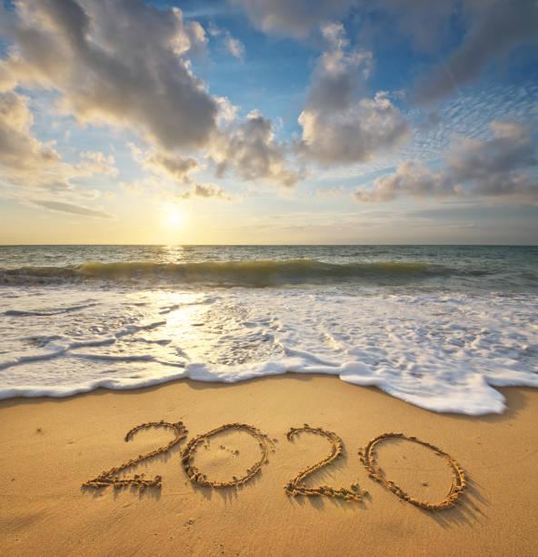 istock 2020 year on the sea shore. 1289683413