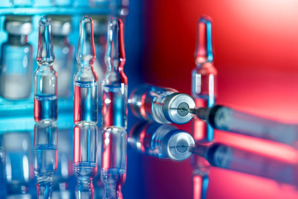 Vaccine vials against virus. Coronavirus Vaccine Study