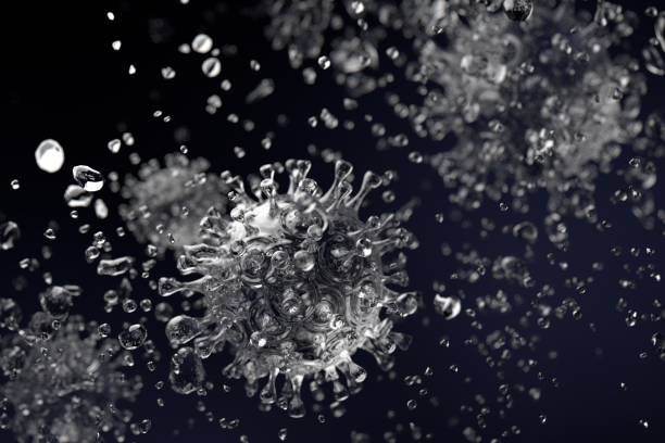 Visualization of aerosols with SARS-CoV-2 virus cells