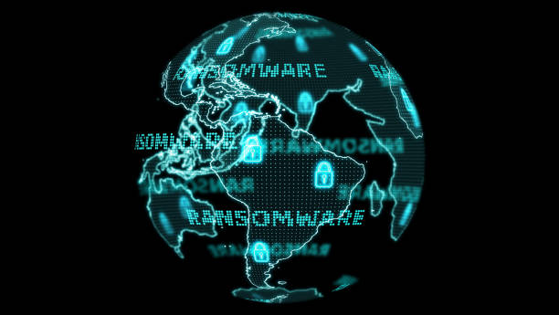 Digital global world map technology research develpoment analysis to ransomware attack south america Digital global world map and technology research develpoment analysis to ransomware attack south america ransomware photos stock pictures, royalty-free photos & images