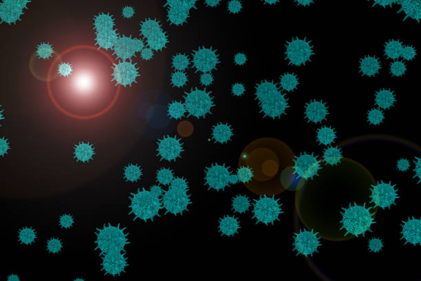 istock small virus covid 19 ball light blue was floating in air on black screen 1289699285