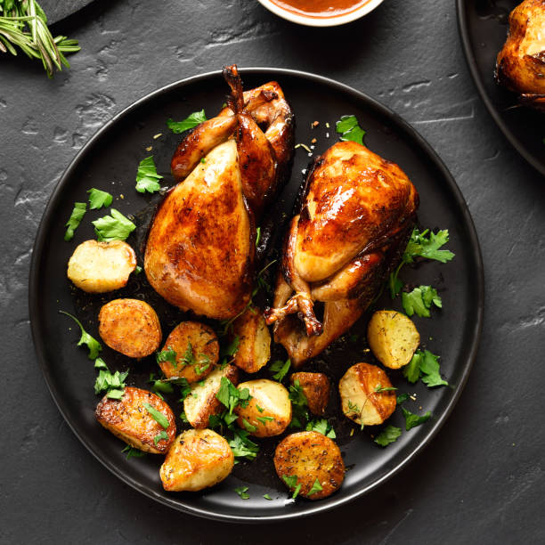 istock Close up of roasted quails 1289700776