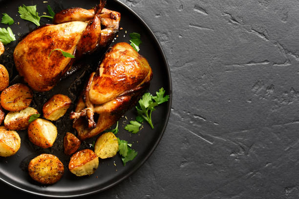 istock Close up of roasted quails 1289700799