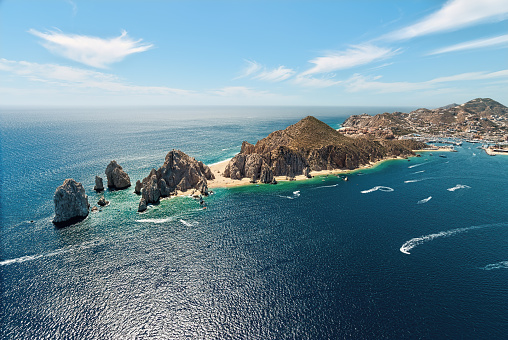 Land's End in Cabo San Lucas, Mexico is the very tip of the Baja Peninsula. Cabo is a well-known tourist destination and popular with vacationers from the US and Canada.