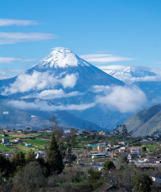 Tungurahua volcano located in the Andean zone of Ecuador Tungurahua volcano located in the Andean zone of Ecuador mt tungurahua sunset mountain volcano stock pictures, royalty-free photos & images