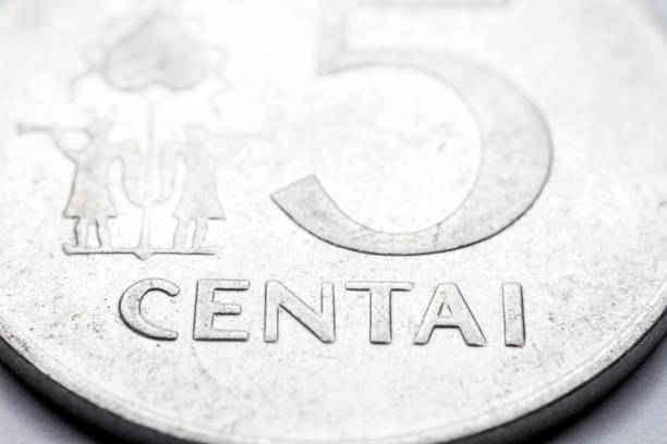 istock Obsolete Lithuanian 5 cent coin macro detail 1289708784