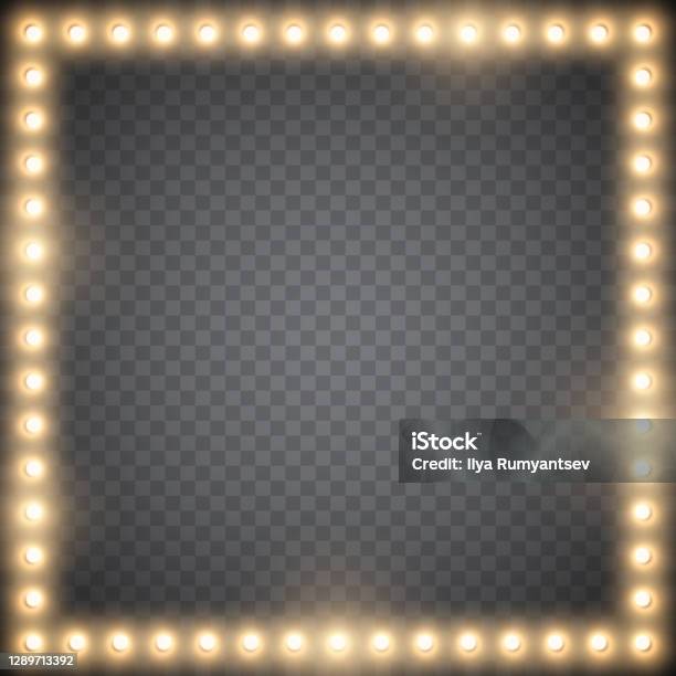 Abstract Light Frame Abstract Frame With Glowing Light Bulbs On Simple Background Vector ...