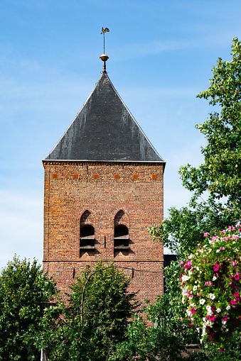 tower of Willibrord Church. Borger, Holland