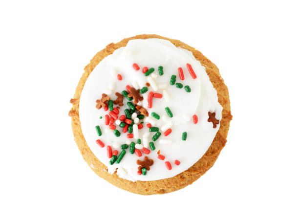 isolated homemade christmas gingerbread sugar cookie isolated homemade christmas gingerbread sugar cookie on a white background white sugar cookie stock pictures, royalty-free photos & images