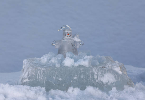 christmas ice snowman in the snow