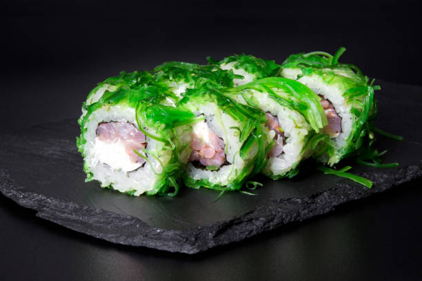 istock Sushi rolls with Chuka and shrimp 1289719266