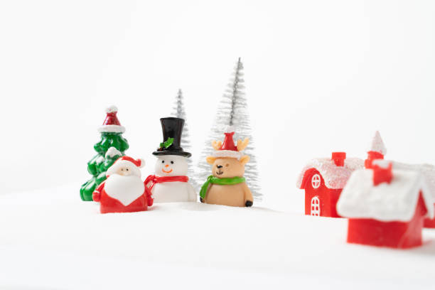 istock santa claus town with snow background 1289719278