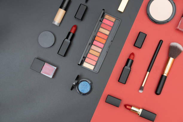 istock set decorative cosmetics on black and red background 1289719301