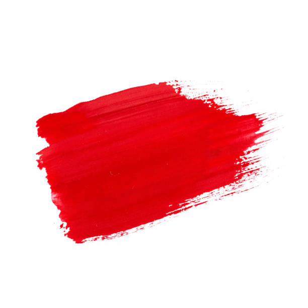istock Red watercolor set on white background 1289719314