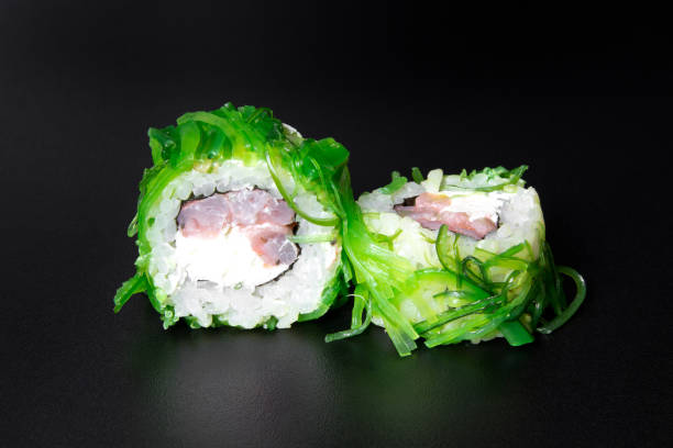 istock Sushi rolls with Chuka and shrimp 1289719541