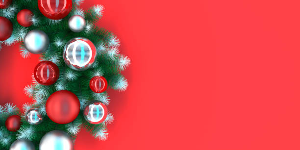 istock christmas wreath close-up on a red background 1289720865