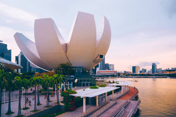 museo artscience de singapur - artscience museum fotografías e imágenes de stock