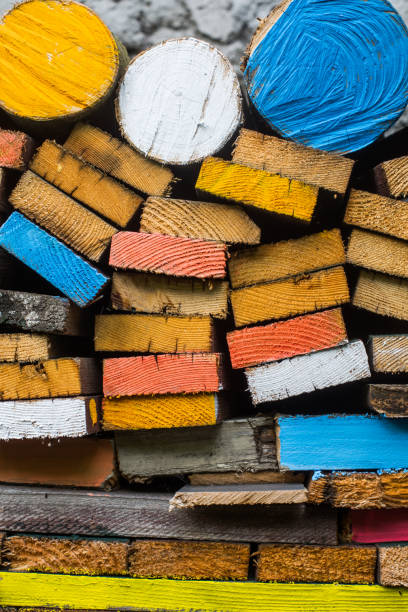 istock Wood planks painted in various colors. 1289727408
