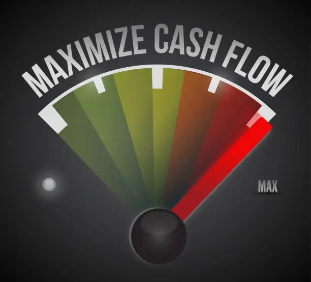 Vector illustration of Maximize cash flow mark illustration design