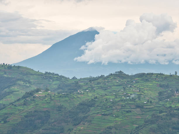 istock Beautiful scenery near Kisoro overlooking the Virunga Volcanoes 1289740949