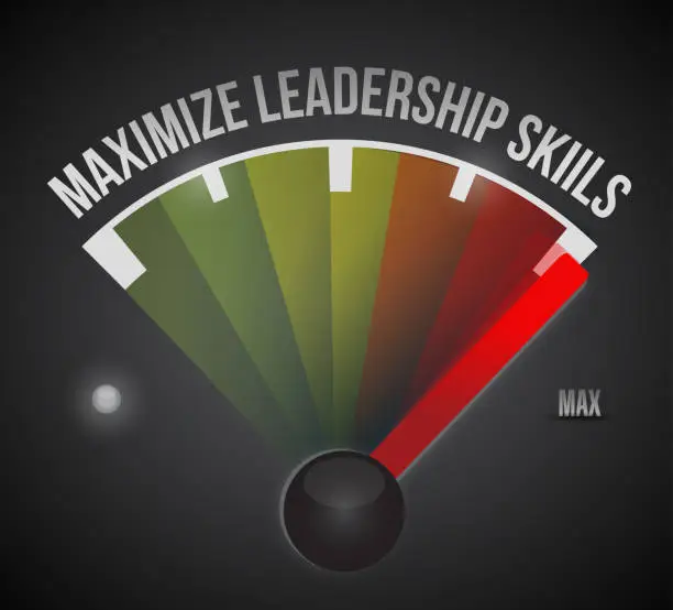Vector illustration of Maximize leadership skills to the max illustration
