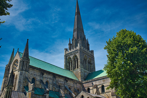 View of Chichester Cathedral,formally known as the Cathedral Church of the Holy Trinity.