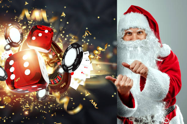 Casino concept, Santa Claus on the background of reboot casino, luxury design. Baner for casino, poker, gambling, croupier, header for the site. Casino concept, Santa Claus on the background of reboot casino, luxury design. Baner for casino, poker, gambling, croupier, header for the site christmas casino stock pictures, royalty-free photos & images