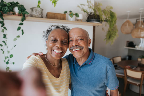 istock Senior couple, selfie at home 1289748816