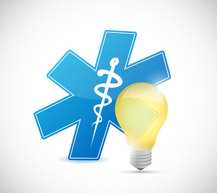 Medical light bulb illustration design over a white background