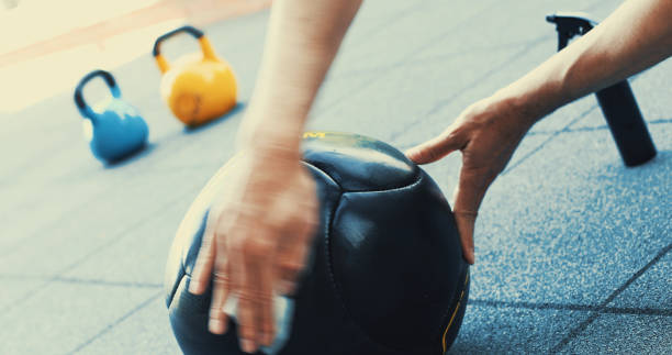 istock Carefully cleaning the medicine ball 1289750268