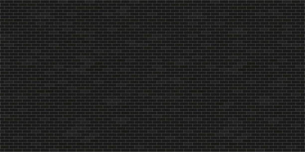 schwarze ziegelwand hintergrund, dunkelgrauziegel. - backgrounds concrete wall outdoors architecture stock-grafiken, -clipart, -cartoons und -symbole