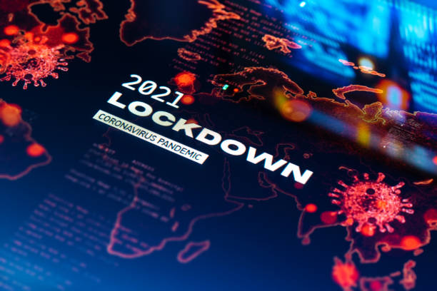istock Lockdown 2021 Global Pandemic Background on World Map 1289752282