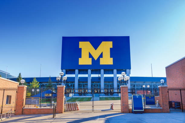 Michigan Stadium at The University of Michigan stock photo