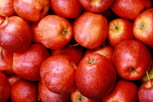 istock Shiny red apples. Healthy diet food concept. 1289755894