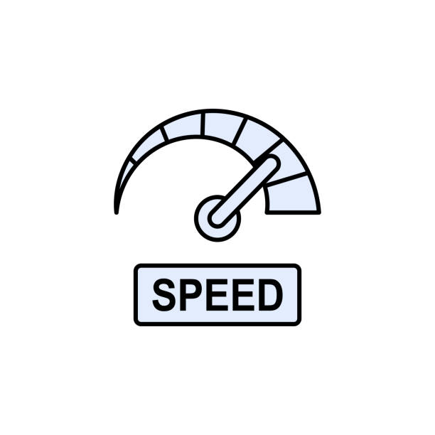 speedometer, ikon kecepatan. tanda dan simbol dapat digunakan untuk web, logo, aplikasi seluler, ui, ux - slot resmi ilustrasi stok