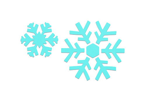 Decorative snowflakes made of paper isolated on white