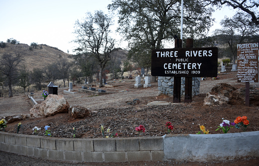 Three Rivers cemetery on the Old Three Rivers Road in Three Rivers, California