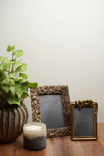 istock Vintage photo frames. Blank picture frame 1289768714