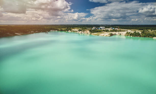 istock Big green lake in quarry 1289770339