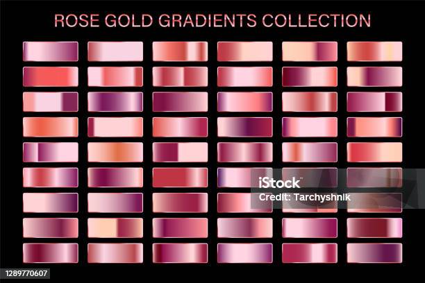 Rose Metal Color Rose Gold Glossy Gradient Metal Foil Texture Color Swatch Set ...