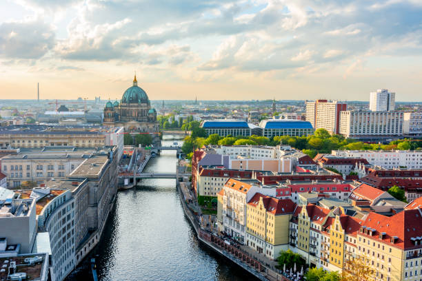istock Berlin Cathedral (Berliner Dom) on Museum island and Spree river at sunset, Germany 1289772964