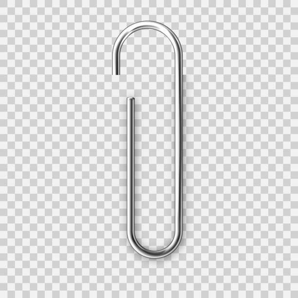 istock Realistic metal paper clip isolated on transparent background. Page holder, binder. Vector illustration 1289773995